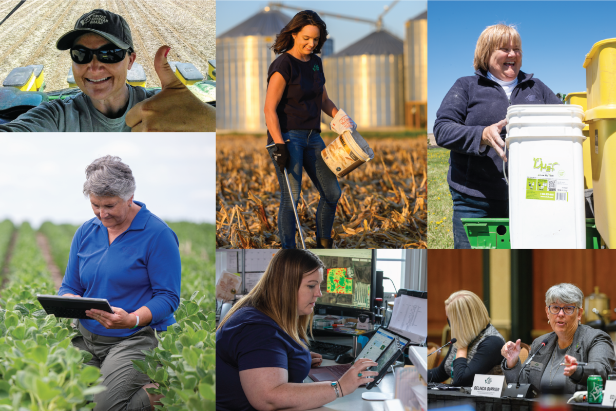 A collage of images of female farmer-leaders and board members at work.